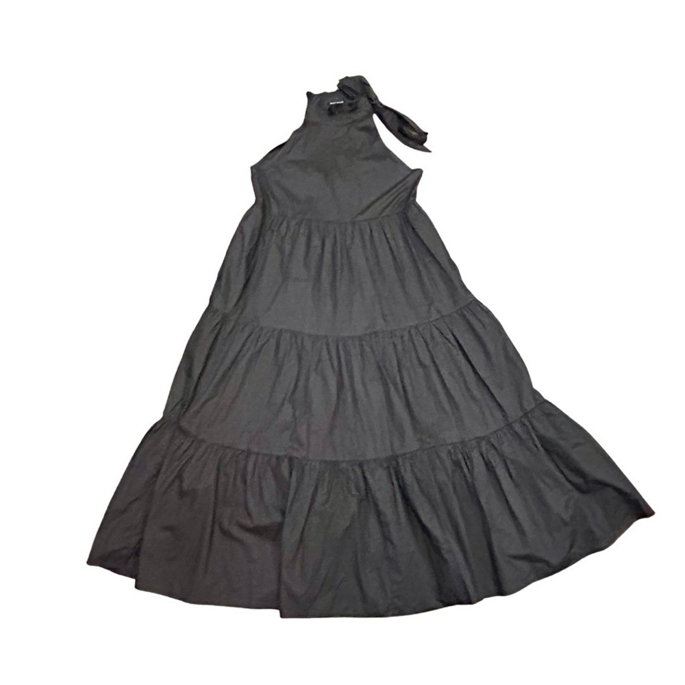 Black Halter Tiered Maxi Dress - Unbranded